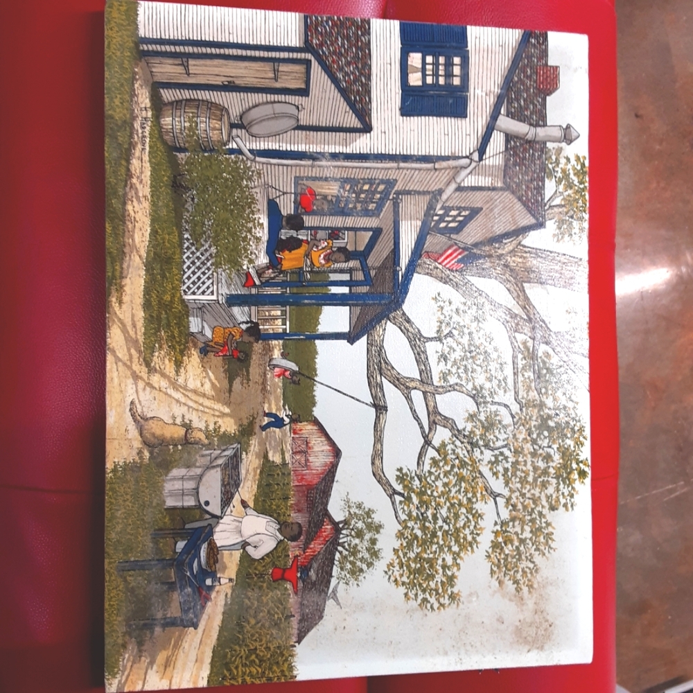 Vintage Painting By H Hargrove Named The Bbq Plantation